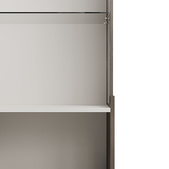 RANDOM 2-in-1 Vitrine Kaschmir / Nussbaum / Schwarz