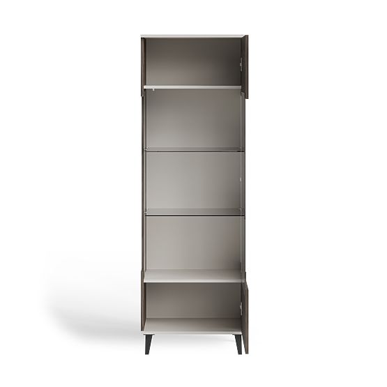 RANDOM 2-in-1 Vitrine Kaschmir / Nussbaum / Schwarz