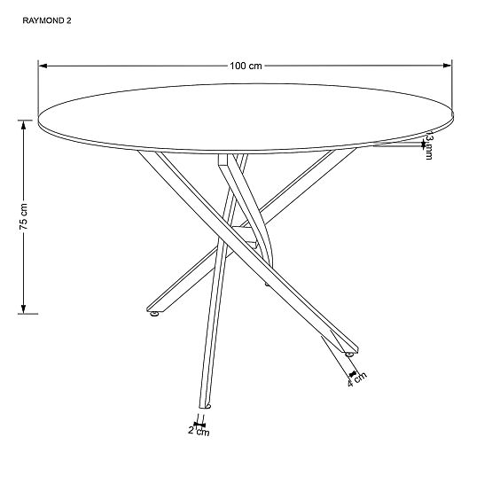RAYMOND 2 Tisch, Platte - schwarzer Marmor, Beine - gold (2p=1Stk)