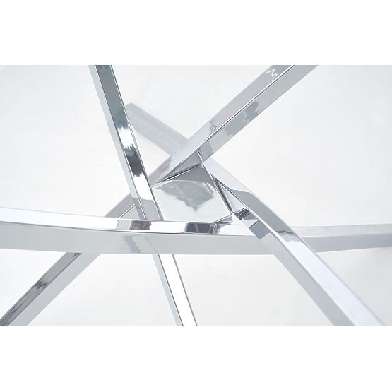 RAYMOND Tisch, Platte - transparent, Beine - Chrom