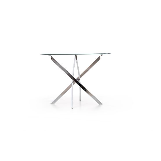 RAYMOND Tisch, Platte - transparent, Beine - Chrom
