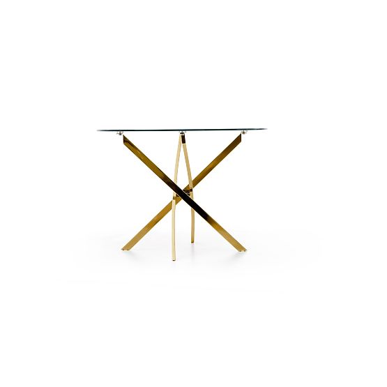 RAYMOND Tisch, Platte - transparent, Beine - gold (2p=1Stk)