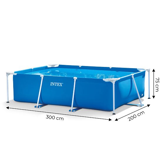 Rechteckiger Gartenpool mit Rahmen 3x2m Intex