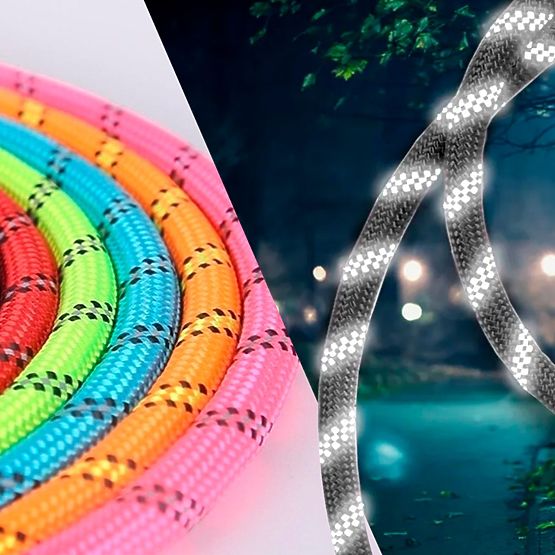 Reflektierendes Hundeleine und Halsband PJ-036 Rosa