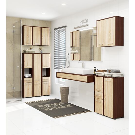 REGAL BADEZIMMER FIN SÄULE 30 2D 140cm WENGE / SONOMA