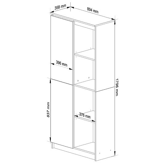 REGAL R80 1D 4P CLP EICHE SONOMA / WEISS