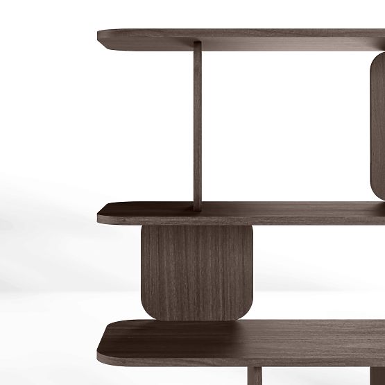 Regal Tulumo 200 cm, abgerundet, Walnuss Villa