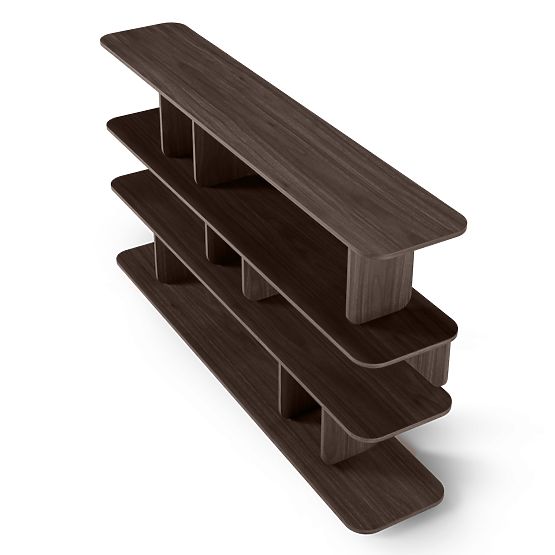 Regal Tulumo 200 cm, abgerundet, Walnuss Villa