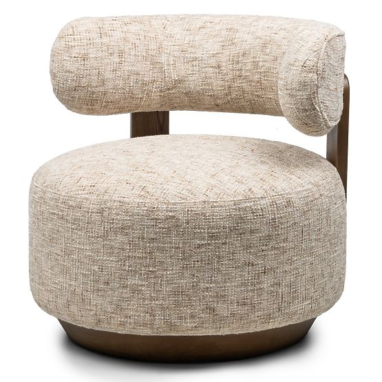Relax-Sessel Dolce, runde Formen, beige-grau/Nussbaum