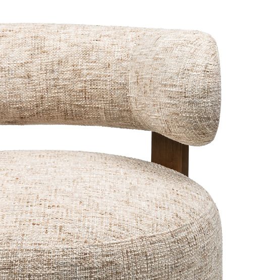 Relax-Sessel Dolce, runde Formen, beige-grau/Nussbaum