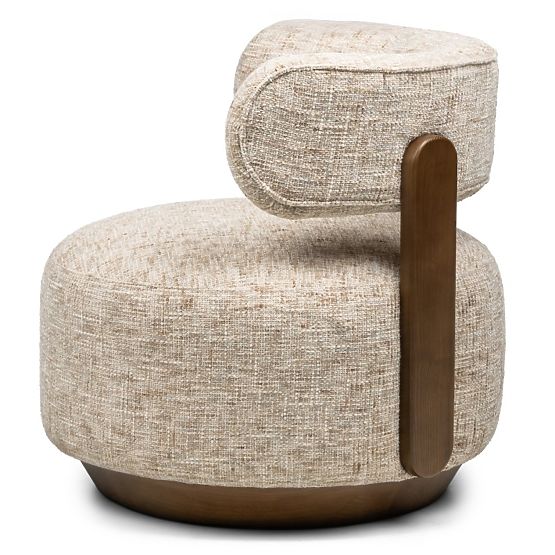 Relax-Sessel Dolce, runde Formen, beige-grau/Nussbaum