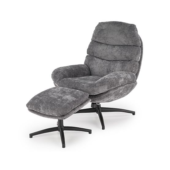 Relaxsessel DARIO mit Fußhocker und Schaukel-Funktion, grau (1p=1Stk)