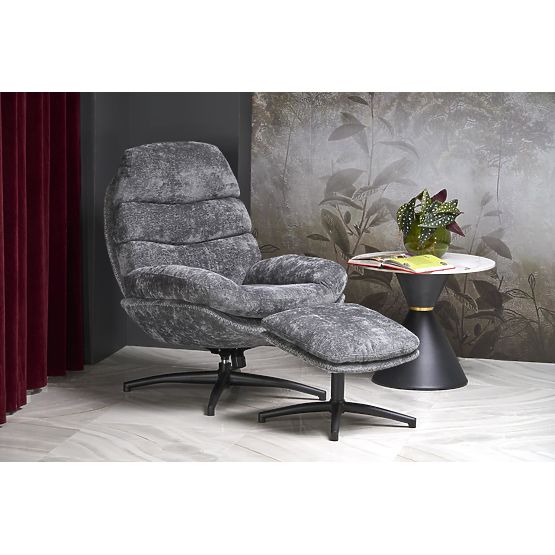 Relaxsessel DARIO mit Fußhocker und Schaukel-Funktion, grau (1p=1Stk)