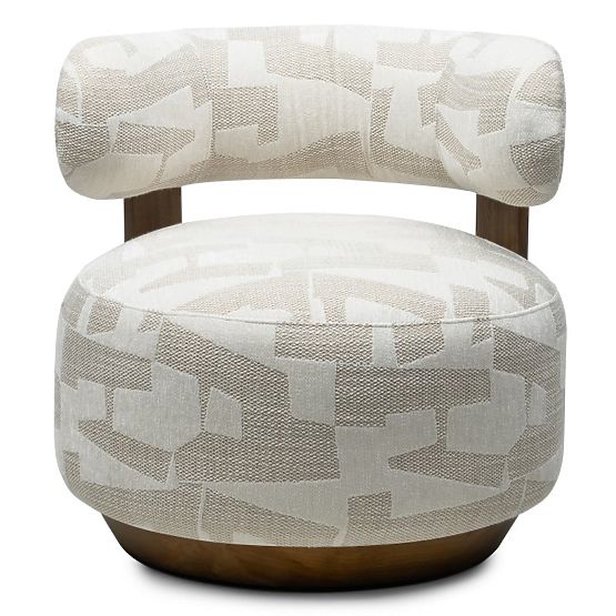 Relaxsessel Dolce, abgerundete Formen, beige/creme, Nussbaum