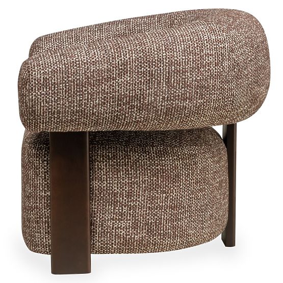 Relaxsessel Maribel braun-cremefarben/Nussbaum, abgerundete Formen