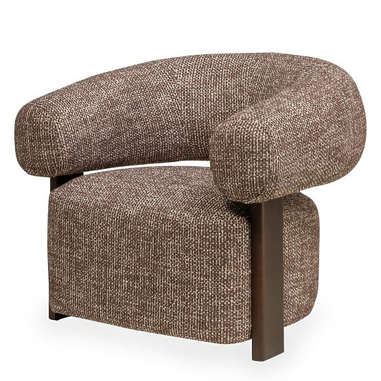 Relaxsessel Maribel braun-cremefarben/Nussbaum, abgerundete Formen