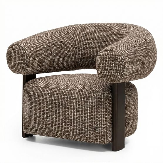 Relaxsessel Maribel braun-cremefarben/Nussbaum, abgerundete Formen