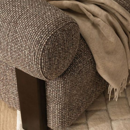 Relaxsessel Maribel braun-cremefarben/Nussbaum, abgerundete Formen