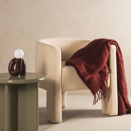 Relaxstuhl Lorraine, beige, Bouclé