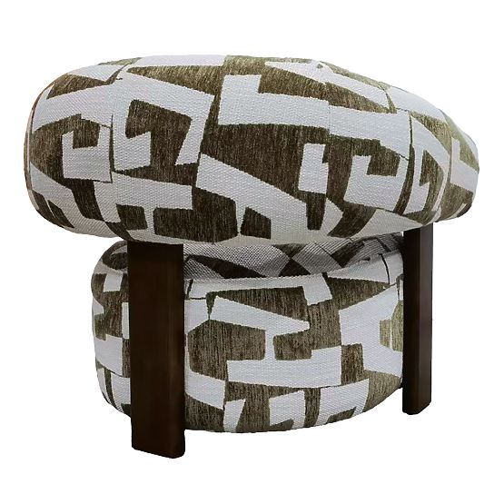 Relaxstuhl Maribel oliv-creme/nussbaum, abgerundete Formen