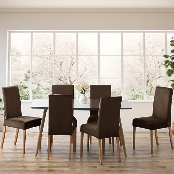 RESTILO Sofabezug SENTO Farbe Braun glatter klassischer Stil