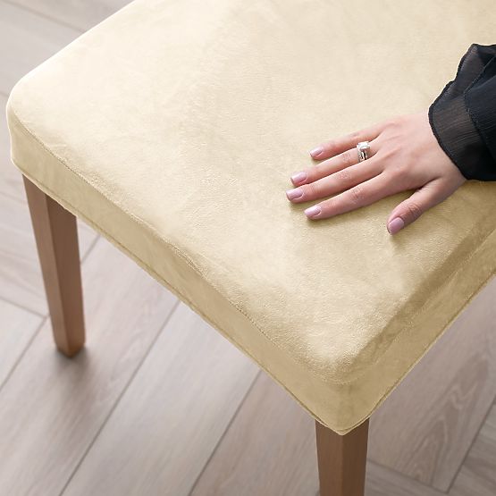 RESTILO Sofabezug SENTO Farbe Hellbeige glatter klassischer Stil