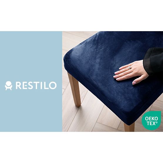 RESTILO Sofabezug SENTO Farbe Indigo glatter klassischer Stil