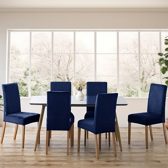 RESTILO Sofabezug SENTO Farbe Indigo glatter klassischer Stil