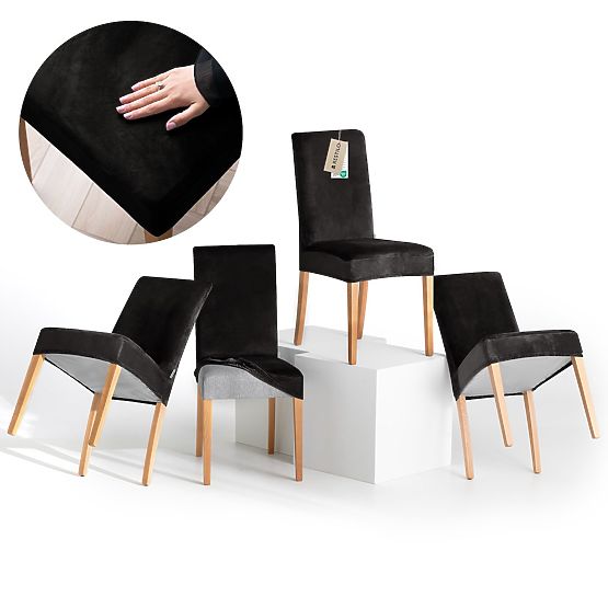 RESTILO Sofabezug SENTO Farbe Schwarz glatter klassischer Stil