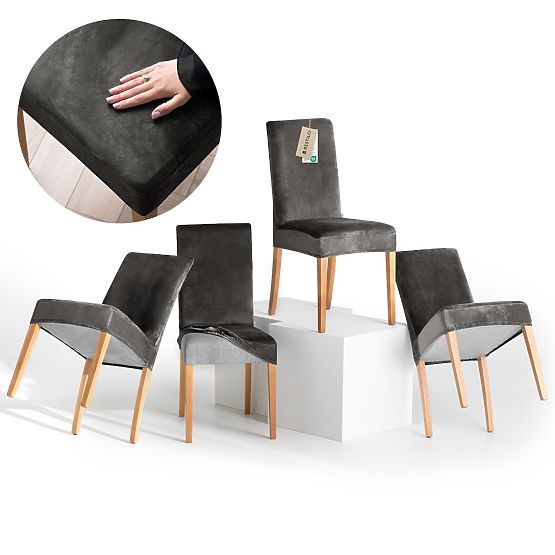 RESTILO Sofabezug SENTO Farbe Stahl glatt klassischer Stil