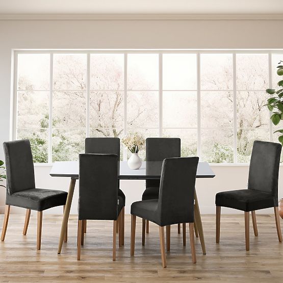 RESTILO Sofabezug SENTO Farbe Stahl glatt klassischer Stil