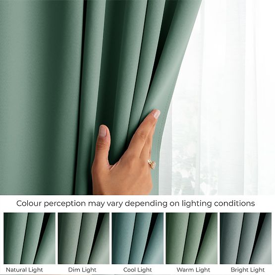 RESTILO Vorhang BLACKOUT Farbe Mint, klassischer Stil, silberne Ösen, Material bl