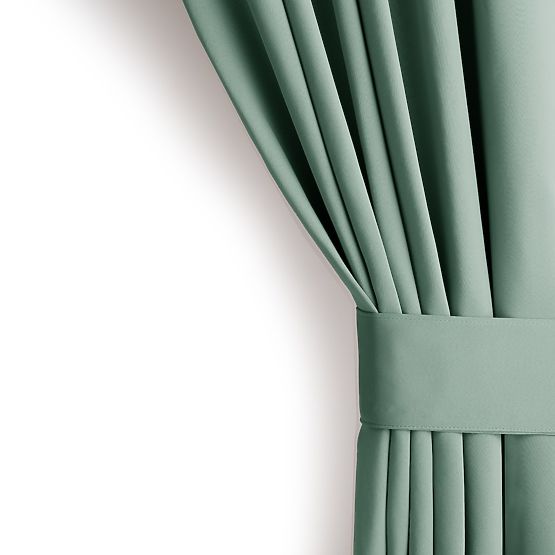 RESTILO Vorhang BLACKOUT Farbe Mint, Schlaufe, klassischer Stil, silberne Ösen, Material bl