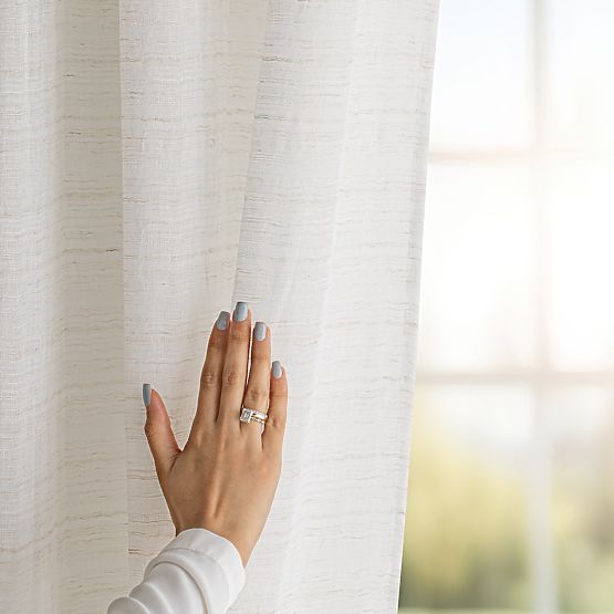 RESTILO Vorhang DRIMAR Farbe Beige moderner Stil Band Material Leinen, Mikrofaser 140x270