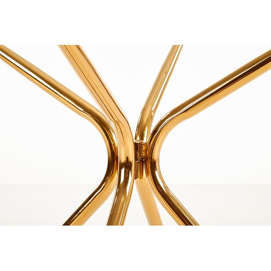 RONDO Tisch, Platte - transparent, Beine - gold