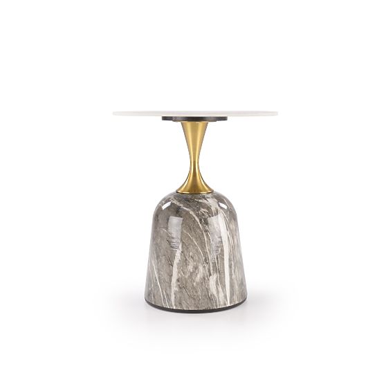 ROSA Couchtisch weißer Marmor / grauer Marmor / gold (2p=1Stk)