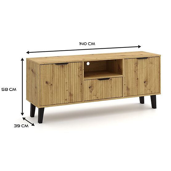 RTV-Schrank Scandi 2D1S SLIM EICHE ARTISAN