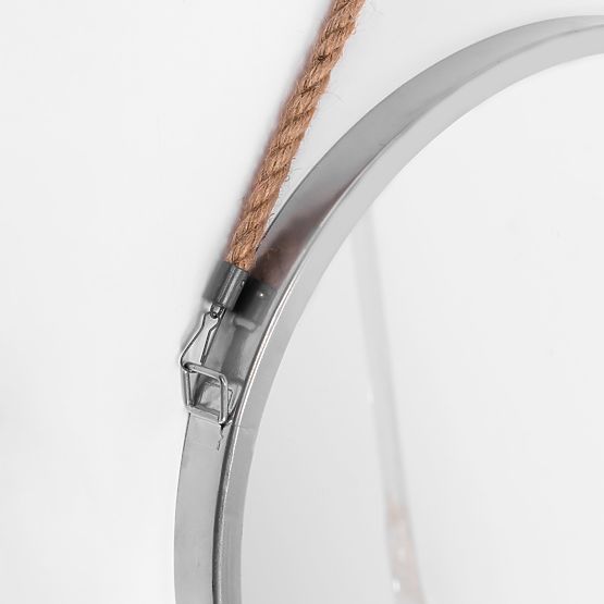 RUNDER SILBERNER SPIEGEL AM SEIL 40CM KLMH-0410S-1