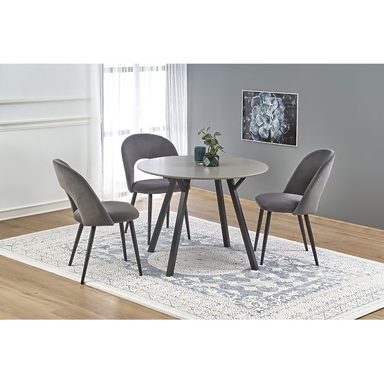 Runder Tisch BALROG, Gestell - schwarz, Platte - hellgrau (2p=1Stk)