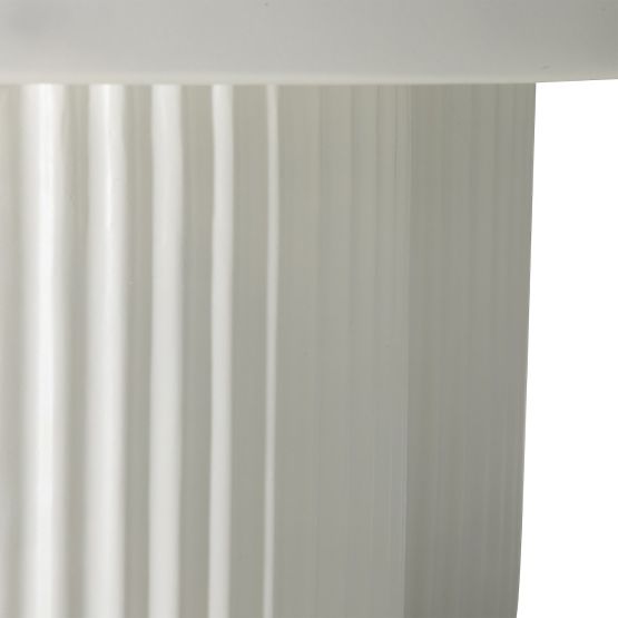 Salerno Couchtisch 45 cm, rund, weiß, mit Rillen