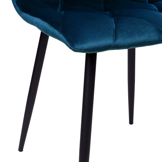 Samtgepolsterter Stuhl Madison blau Velvet