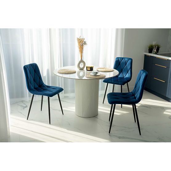 Samtgepolsterter Stuhl Madison blau Velvet
