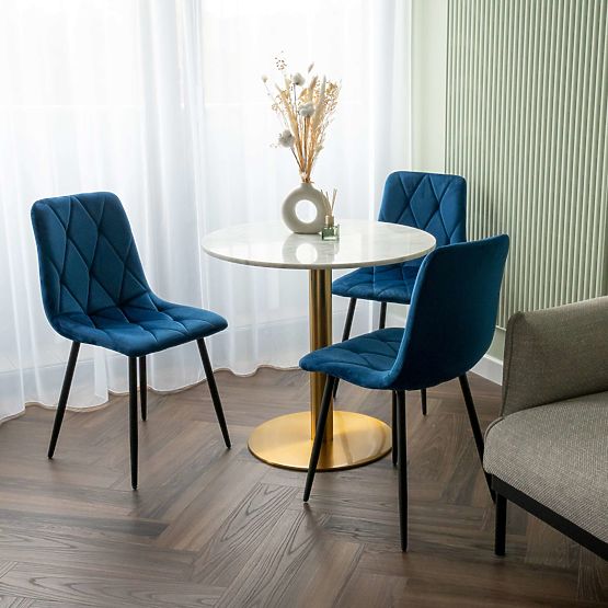Samtgepolsterter Stuhl Madison blau Velvet