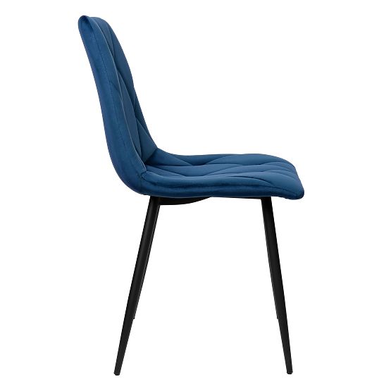 Samtgepolsterter Stuhl Madison blau Velvet