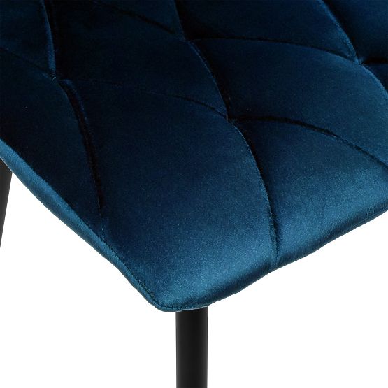 Samtgepolsterter Stuhl Madison blau Velvet