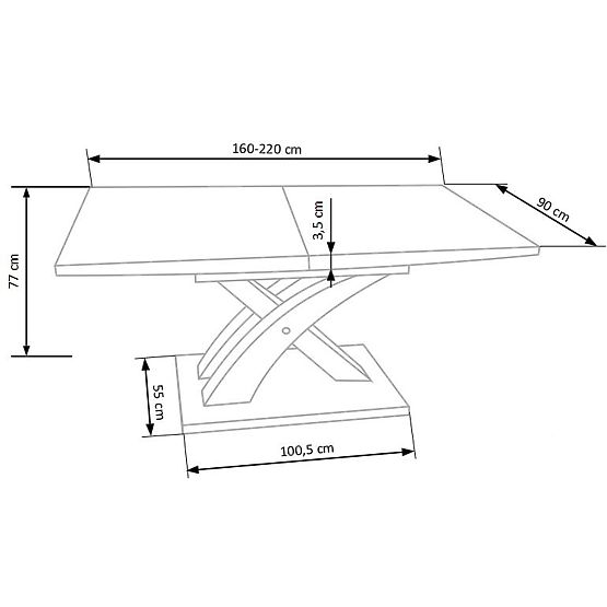 SANDOR ausziehbarer Tisch Eiche Sonoma (3p=1Stk)