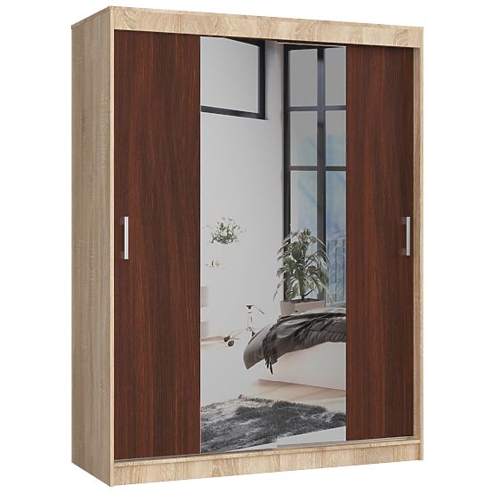 SCHIEBESCHRANK 150cm CLP SONOMA / WENGE