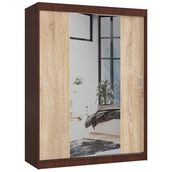 SCHIEBETÜRSCHRANK 150cm CLP WENGE / SONOMA