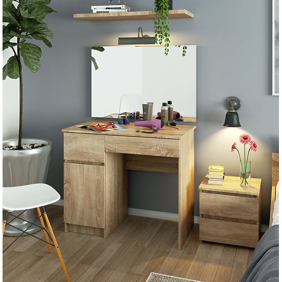 Schminktisch mit Spiegel CLP P-2/SL 900x600 LINKS PK EICHE SONOMA