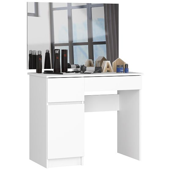 Schminktisch mit Spiegel CLP P-2/SL 900x600 LINKS PK WEISS